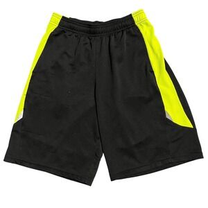 Champion Kids Active Athletic Shorts Black Neon Green Size L (12-14)